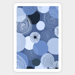 Blue Boho Vintage Circles Magnet